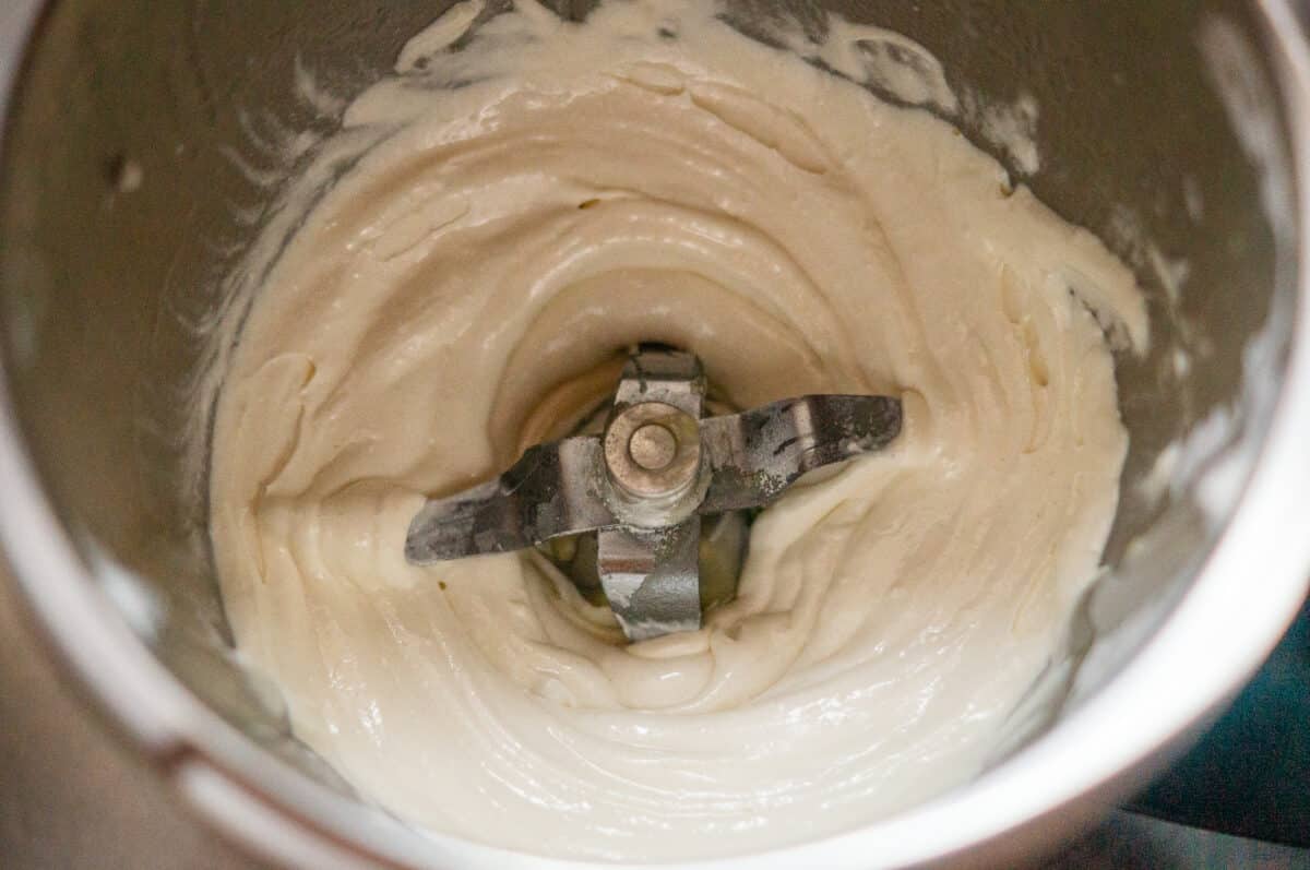 Freshly blended baking release paste in the Thermomix® mixing bowl