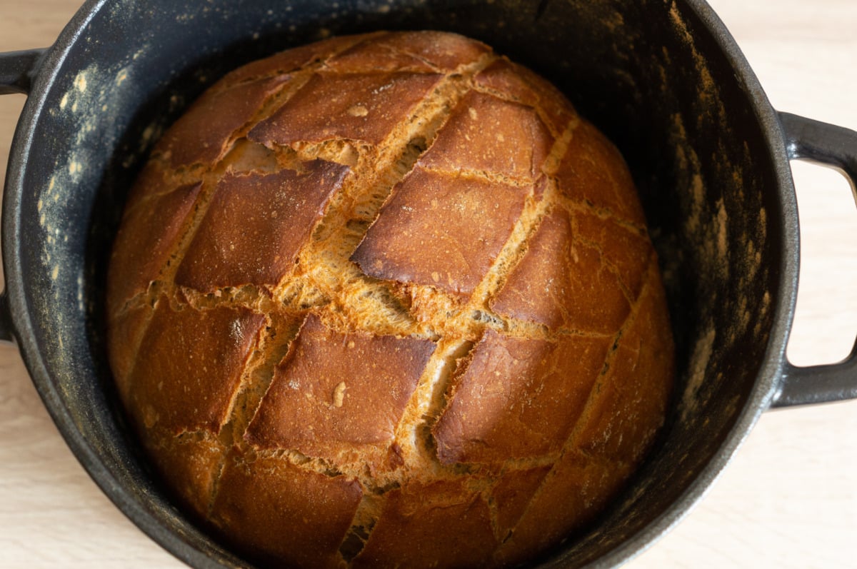 Besenbrot baked in the casserole dish