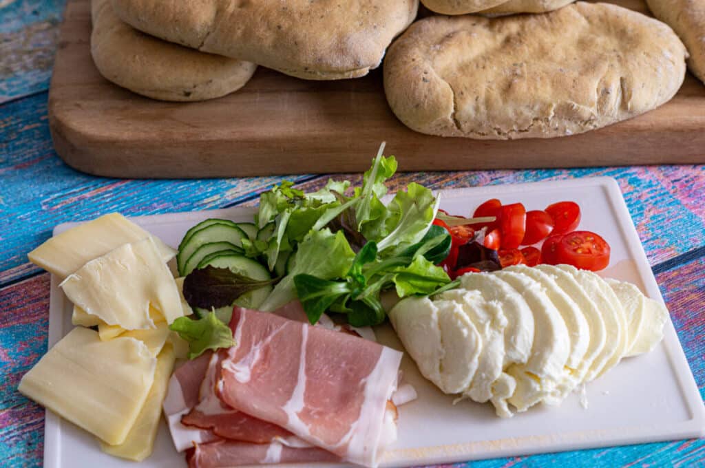 Ingredients for filled panini