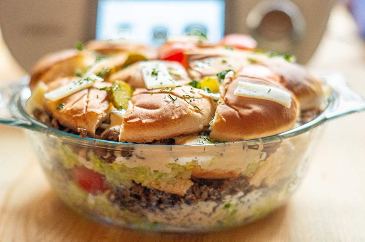 Big Mac® Salad made with the Thermomix® in a large bowl