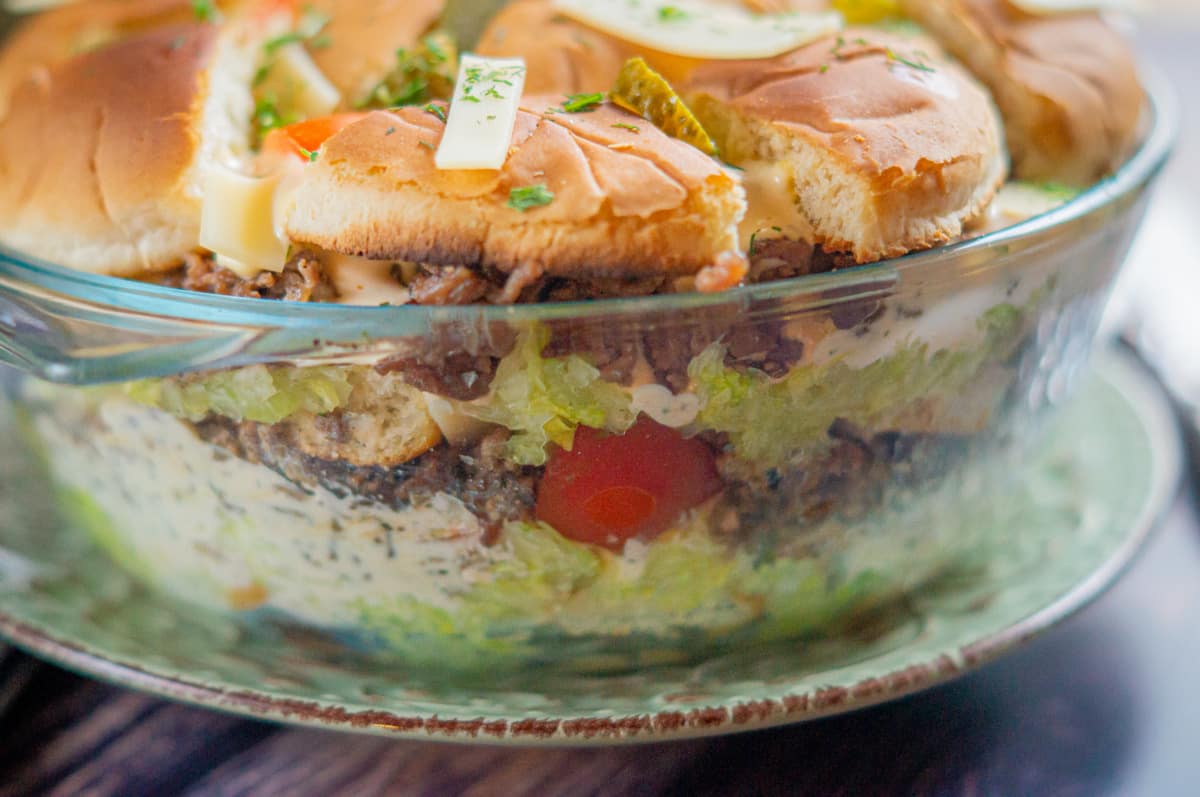 Big Mac® Salad layers in the Thermomix® recipe