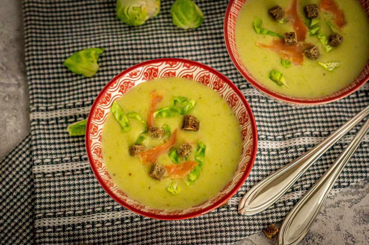 Brussels sprout soup made with the Thermomix®