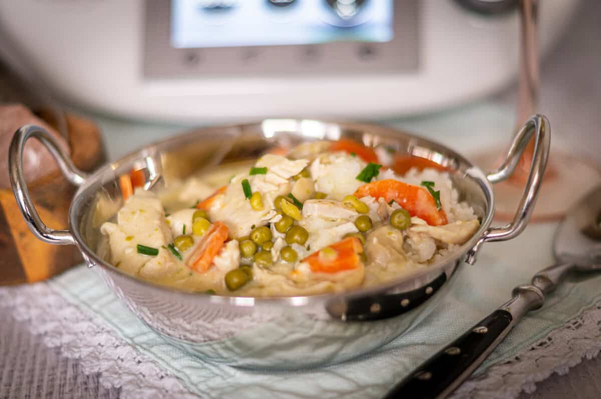 Finished chicken fricassee from the Thermomix® served