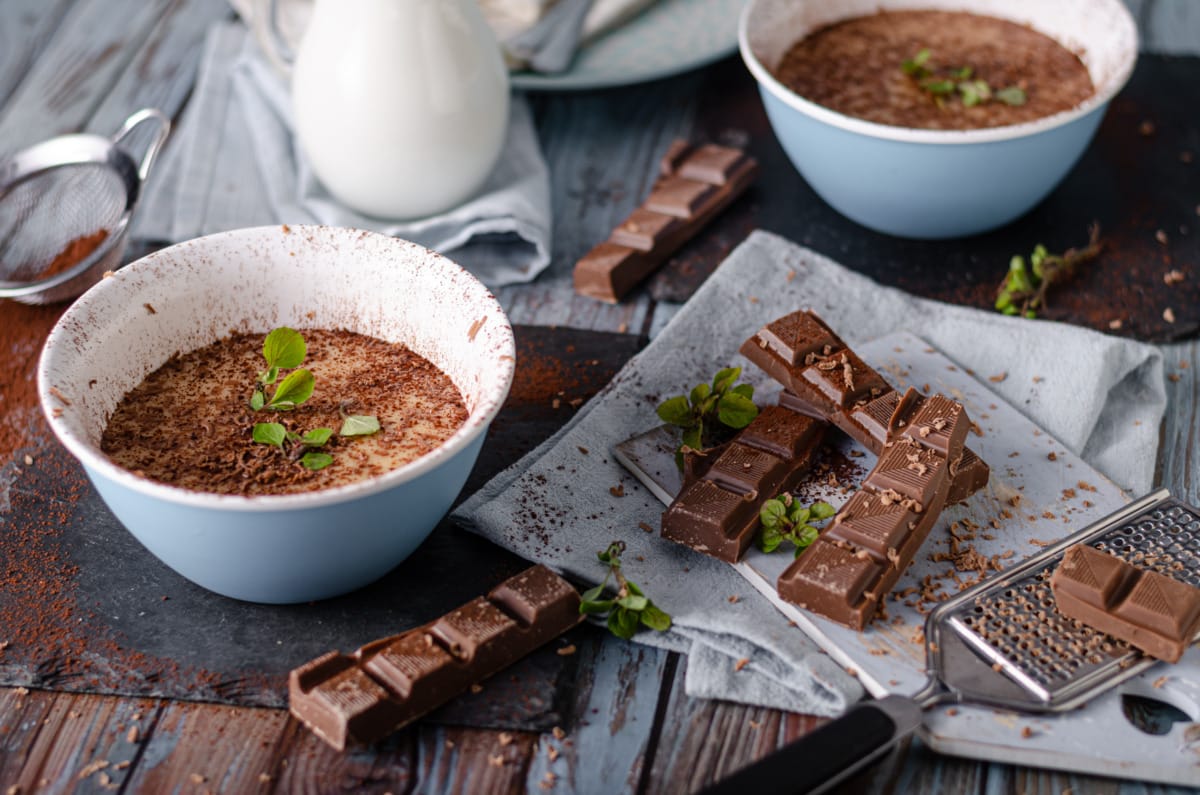 Homemade Thermomix® chocolate pudding, creamy