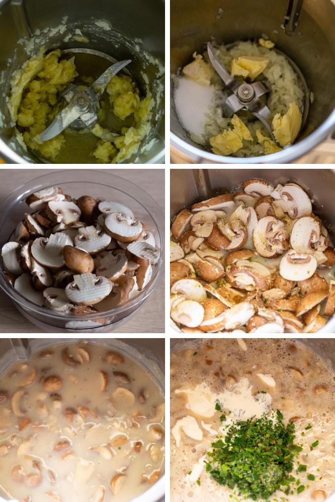 Cream of mushroom soup Thermomix® recipe, preparation overview