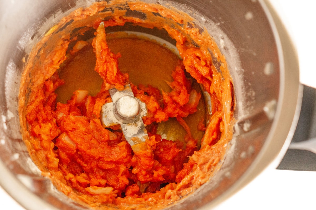 Sweating onion, butter and tomato puree in the Thermomix®