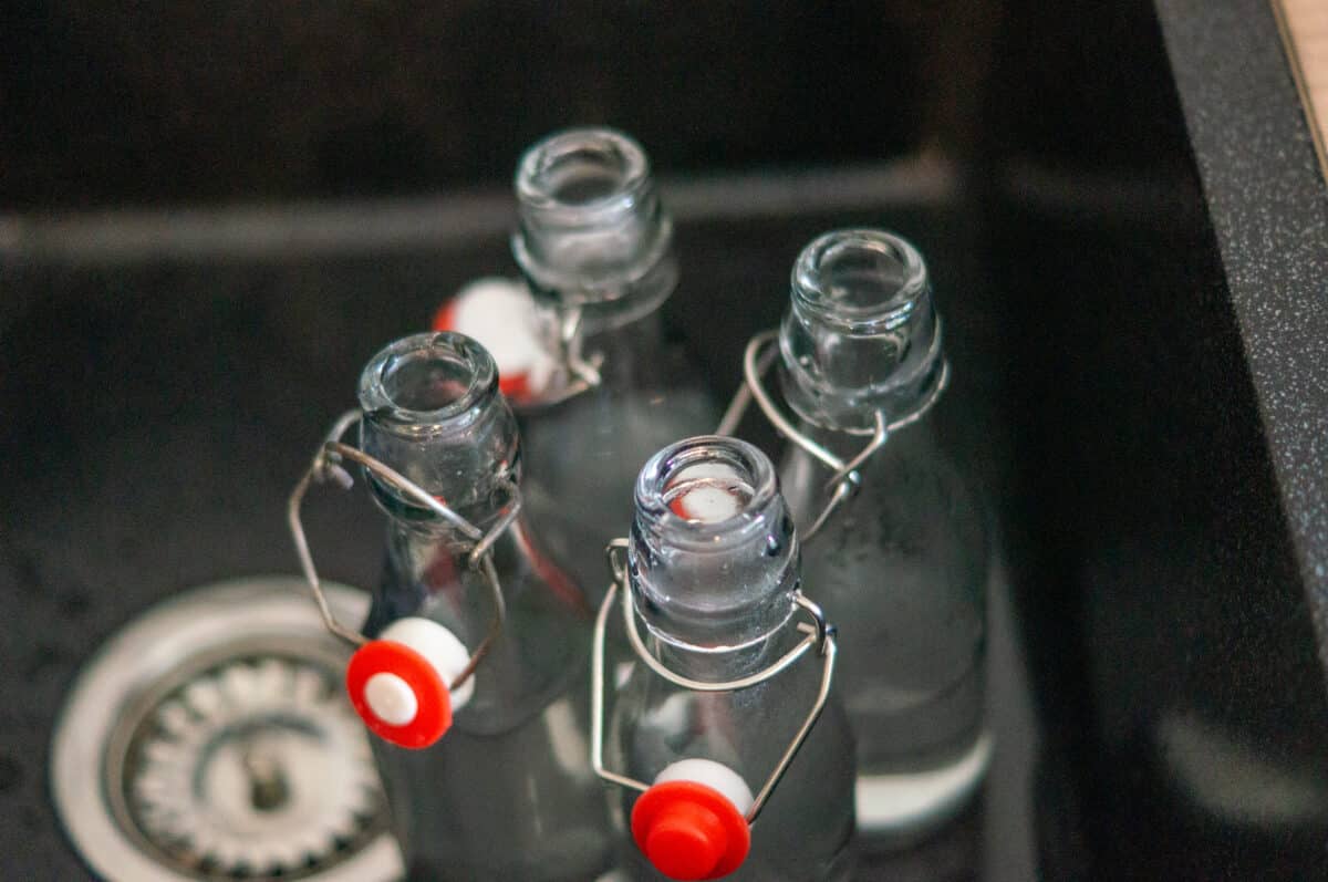 Sterilising the bottles