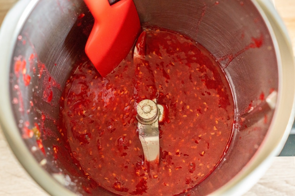 Raspberries blended