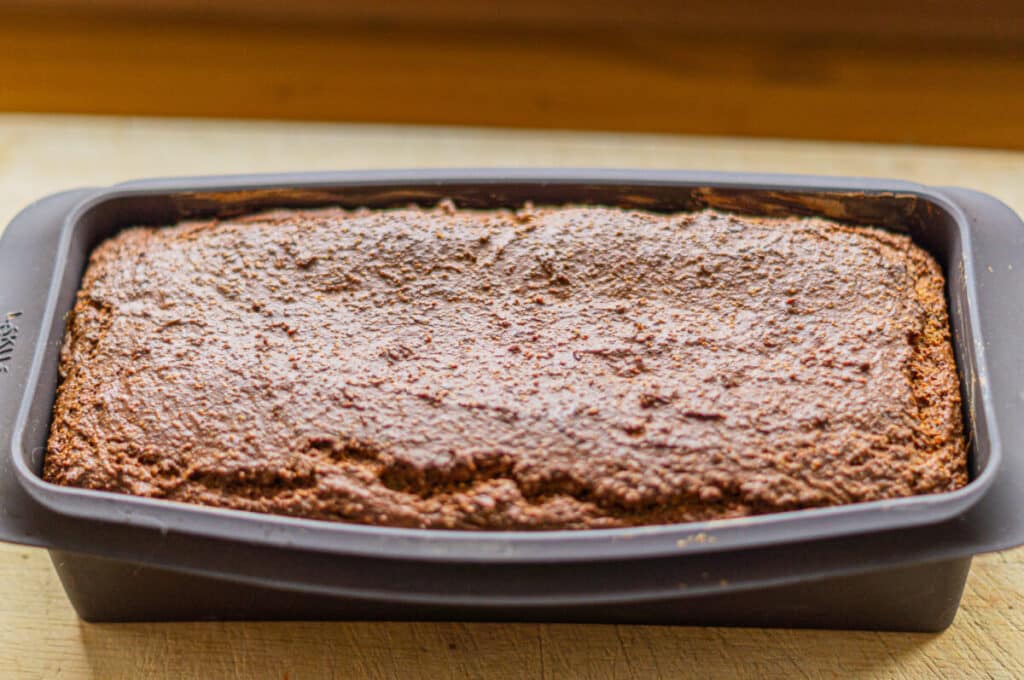 High-protein bread in the loaf tin