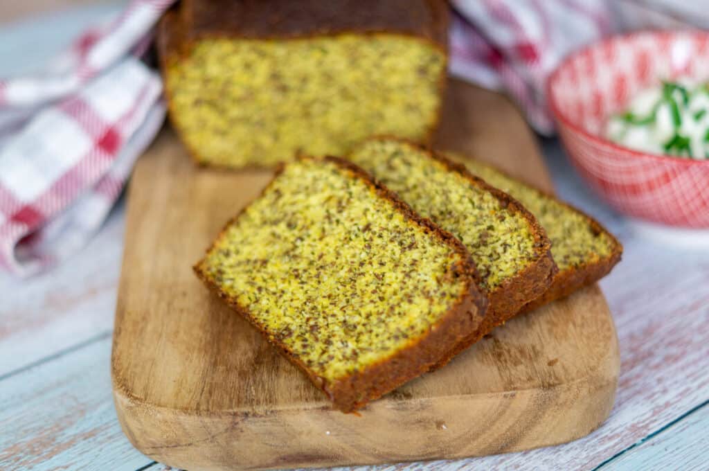 High-protein bread sliced