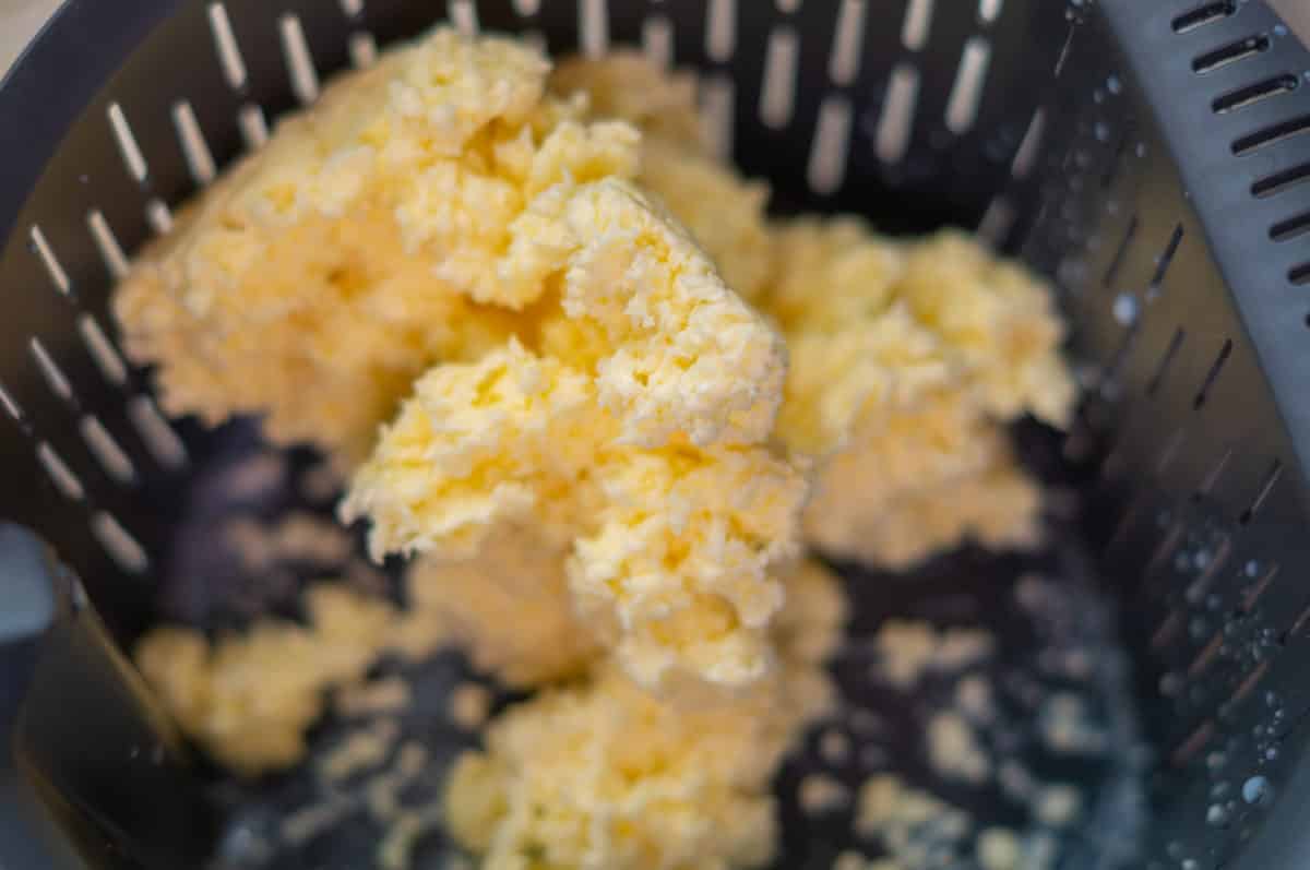 homemade butter in the steaming basket