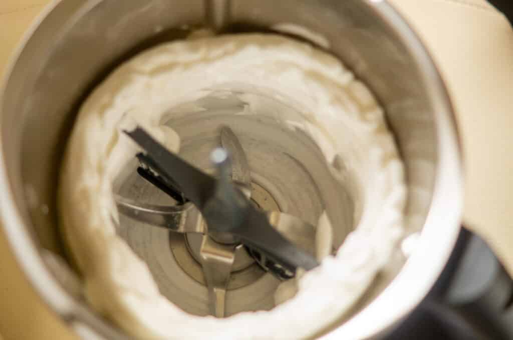 Stiffly whipped egg whites in the Thermomix® mixing bowl
