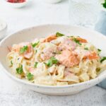 Pasta with Salmon and Cheese Herb Sauce, Thermomix® made in the Thermomix®