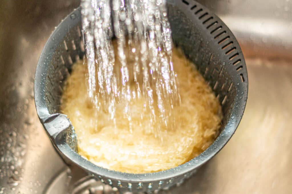 Washing rice