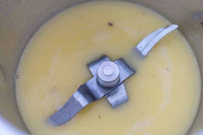 Melted butter in the Thermomix® mixing bowl as the base for the roux