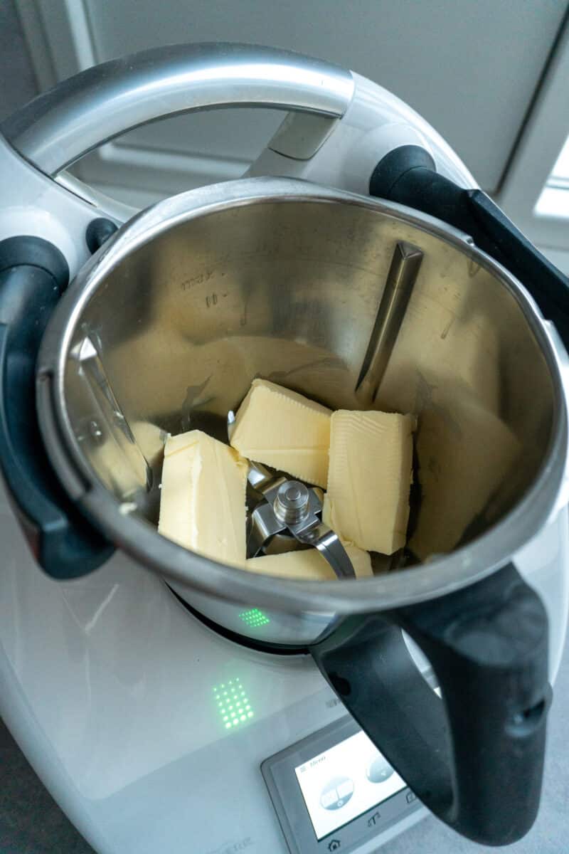 Cut butter into pieces