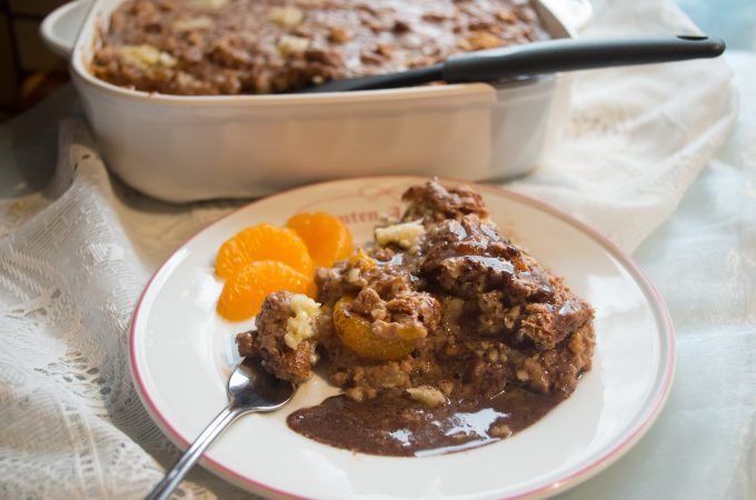 Mandarin rice pudding bake made with the Thermomix®