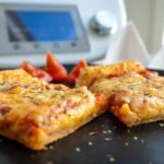 Salami Pizza with Cheese-Stuffed Crust (Thermomix®) made in the Thermomix®