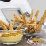 Sesame Chilli Breadsticks with Mango Curry Dip, Thermomix® made in the Thermomix®