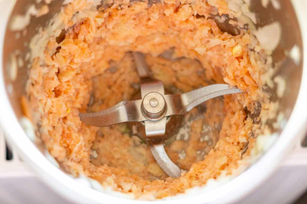 Mixing the smoked salmon spread ingredients