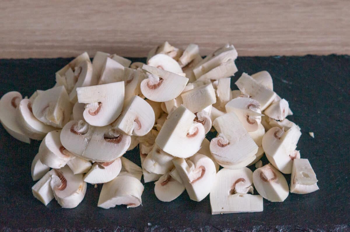Cutting mushrooms