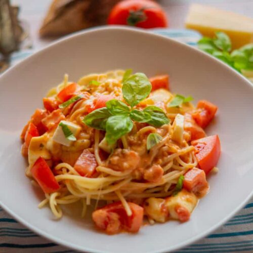 Spaghetti Tomato Mozzarella with the Thermomix® 1 Spaghetti Tomato Mozzarella with the Thermomix®