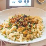 Spelt Käsespätzle with the Thermomix® and Herb Onions made in the Thermomix®