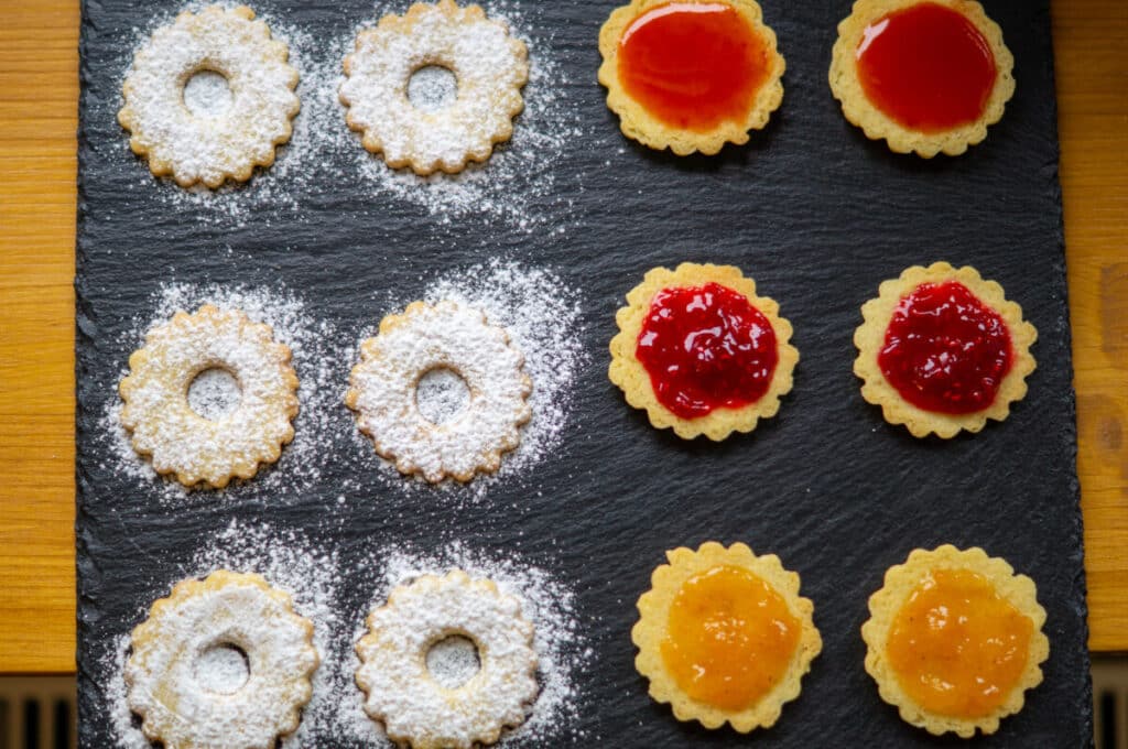 Preparing Spitzbuben biscuits