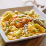Tagliatelle with Chicken and Green Asparagus, Thermomix® made in the Thermomix®