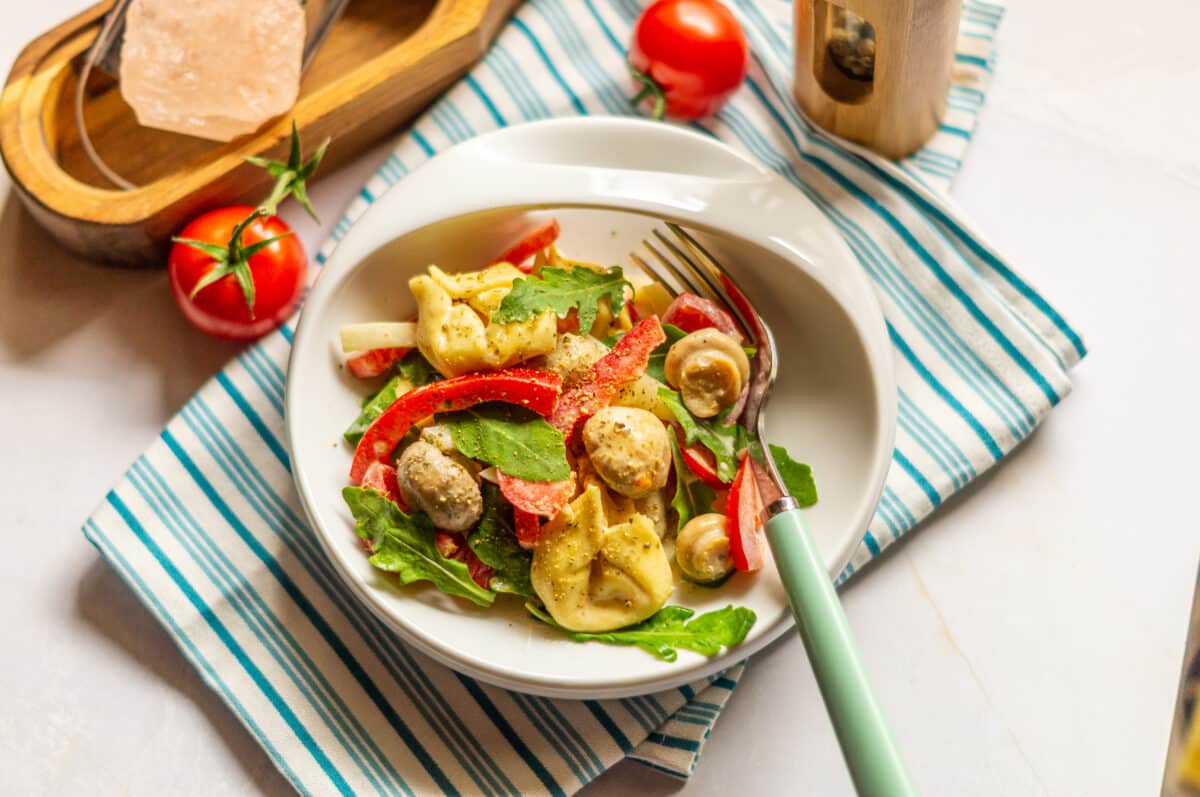 Finished tortellini salad from above