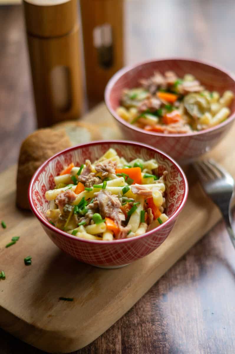 Tuna pasta salad made with the Thermomix® in a bowl