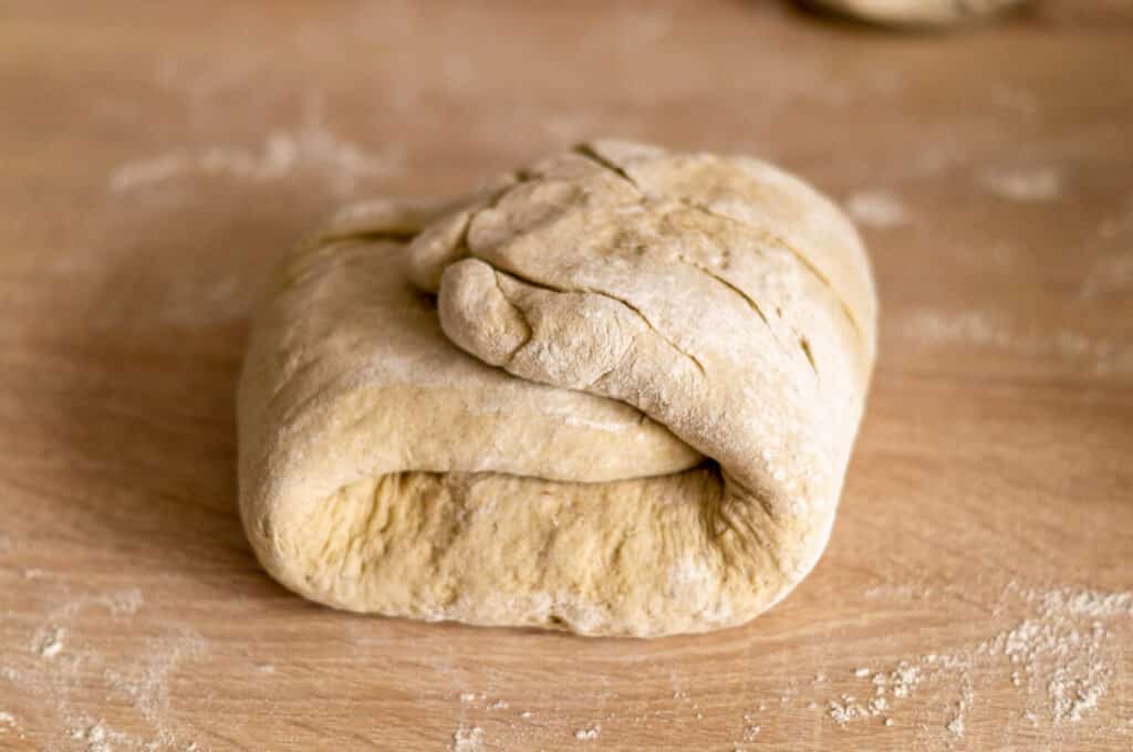 Folding the dough
