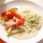 Vegetable Platter with Rice and Herb Sauce, Thermomix® made in the Thermomix®