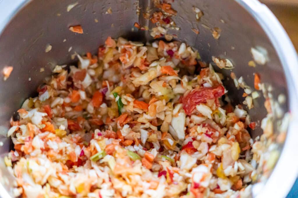 White cabbage slaw finished in the Thermomix®
