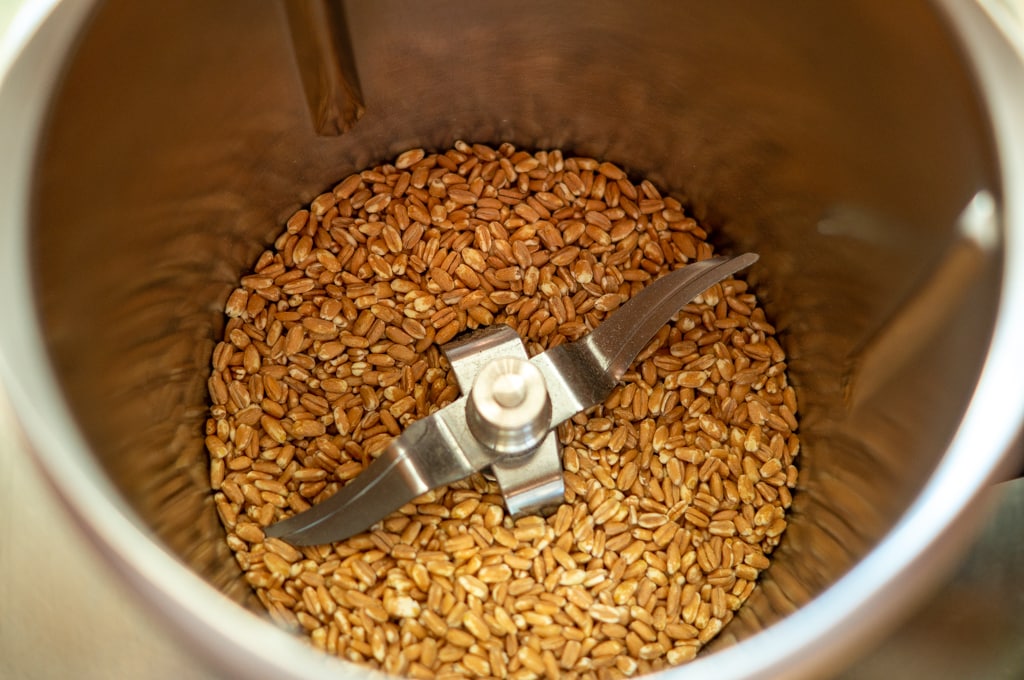 Wheat grains in the Thermomix® mixing bowl