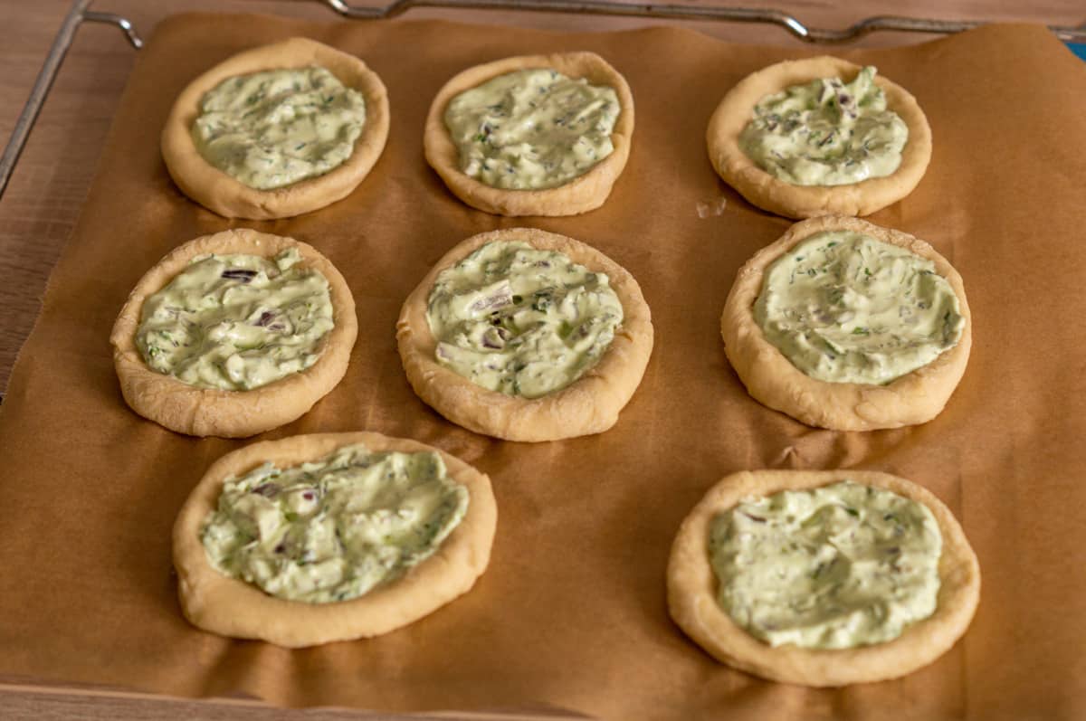 Wild garlic flatbreads before baking