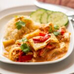 Baked Gyros with Metaxa Sauce and Rice, Thermomix®