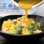 Broccoli Salad with Salmon and Honey Mustard Dressing, Thermomix®